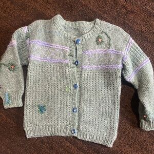 Vintage Unique Hand-Knit Wool Sweater